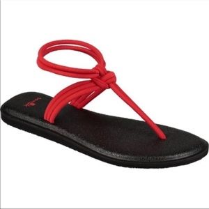 Sanuk Yoga Sunshine Sandals Red Strappy